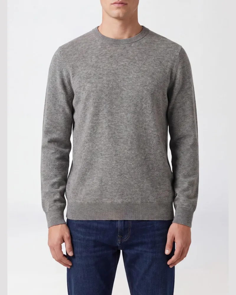 Brunello Cucinelli Kaschmir-Pullover mit Rundhalsausschnitt von mit Rippbündchen Grau