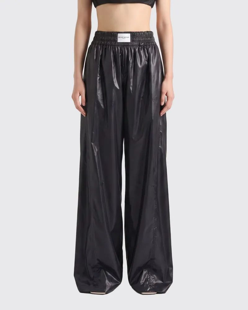 Givenchy Hoch taillierte Jogginghose mit weitem Bein aus Baumwollmischung Schwarz
