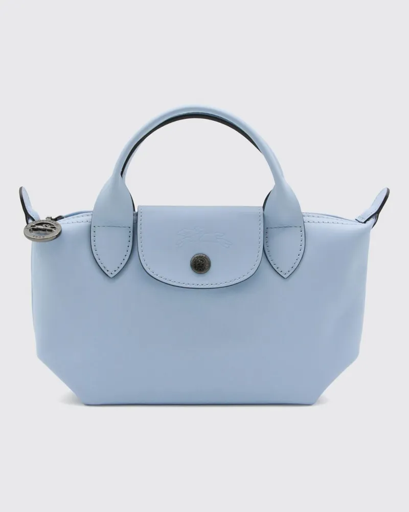 Longchamp Le Pliage Xtra Lederhandtasche mit abnehmbarem Riemen Himmelblau