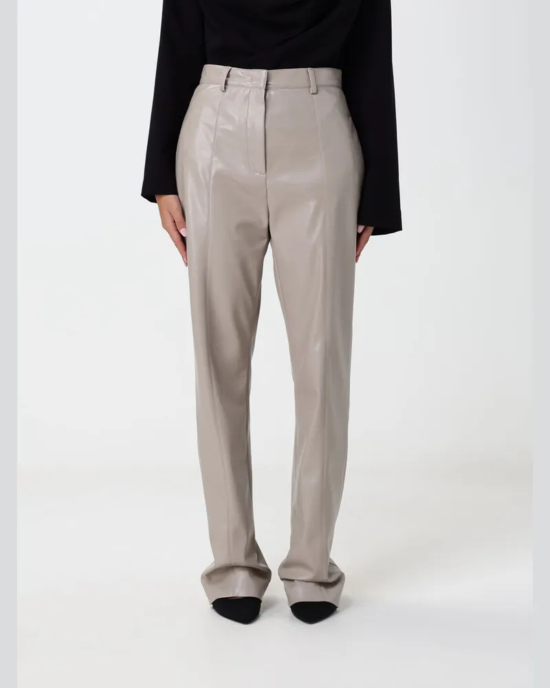 Simona Corsellini Hoch taillierte Crêpe-Palazzohose von mit Bundfalten Beige