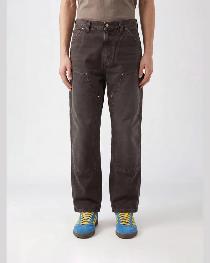 Carhartt WIP Weit geschnittene OG Single Knee Baumwolldenim-Hose von mit Logo Tabak