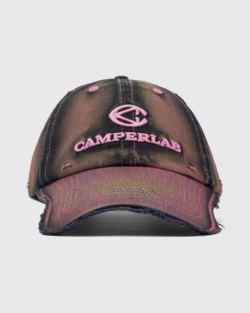 Camper Baseballkappe von aus Baumwolldenim mit Kontrastlogo Pink