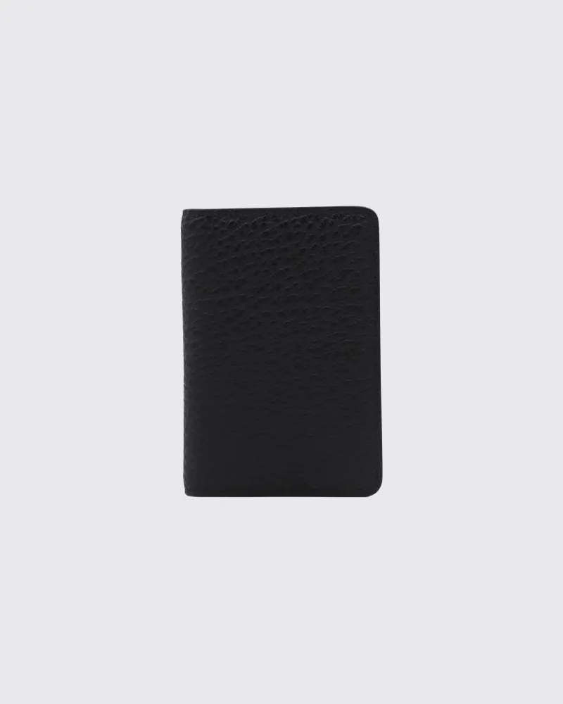 Maison Margiela Kartenetui aus genarbtem Leder Schwarz