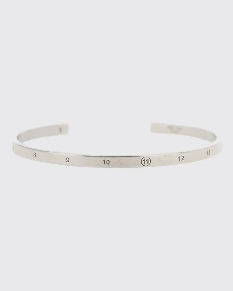 Maison Margiela Armreif aus 925er Silber mit graviertem numerischem Logo Silber