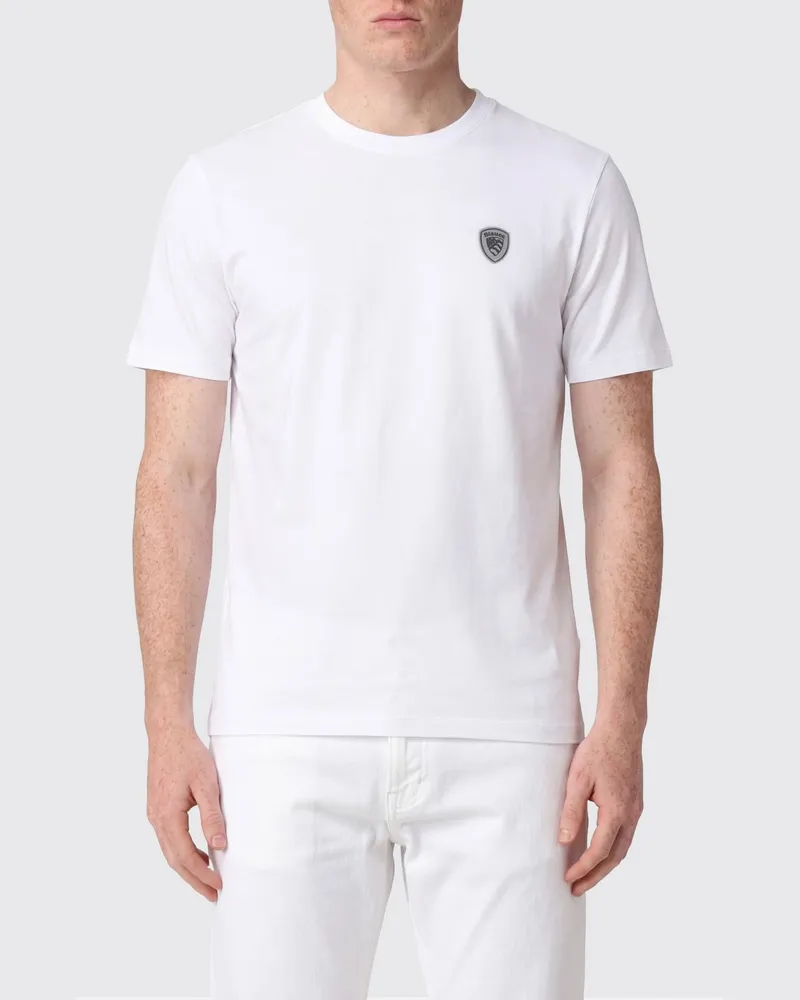 Blauer T-shirt herren Weiß