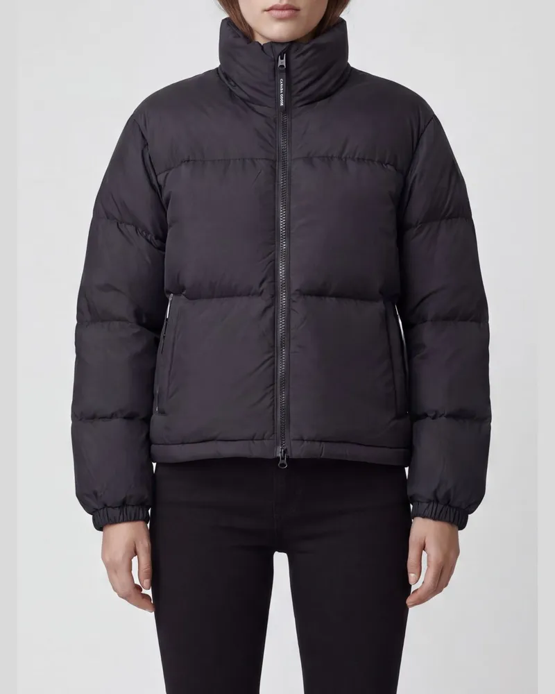 Canada Goose Fallon Relaxed Fit Cropped Daunenjacke aus Nylon Schwarz