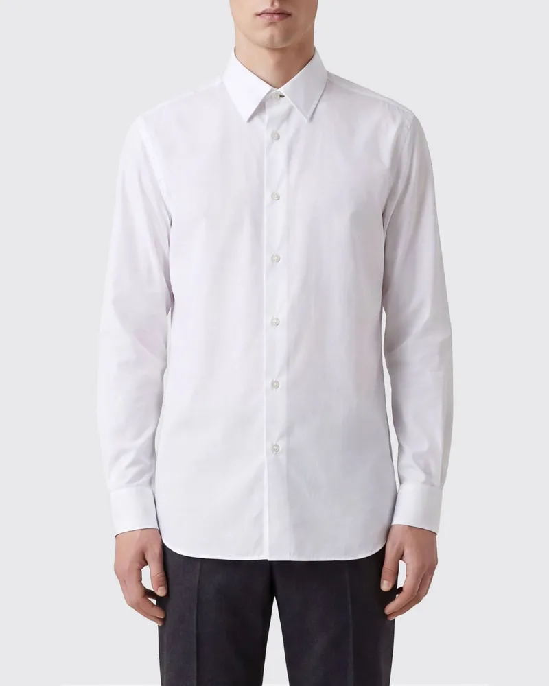 Paul Smith Slim-Fit Abendhemd aus Baumwollmischung mit Haifischkragen Weiß
