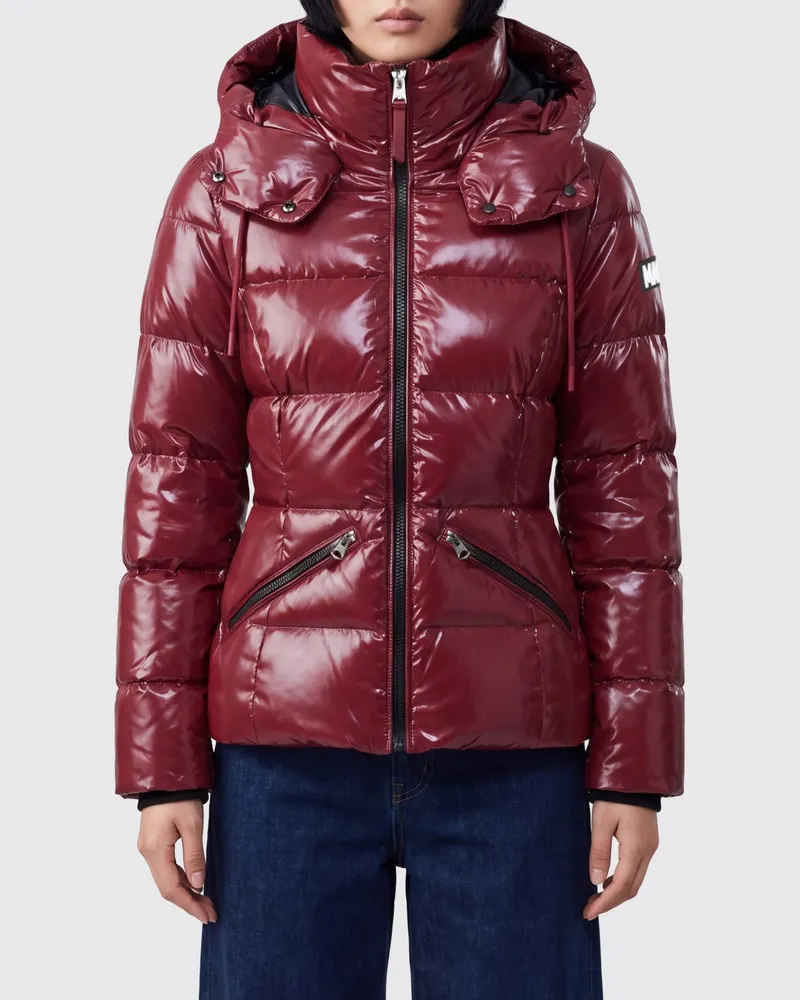 Mackage Kurze Stepp-Daunenjacke Madalyn-Glo mit abnehmbarer Kapuze Burgunderrot