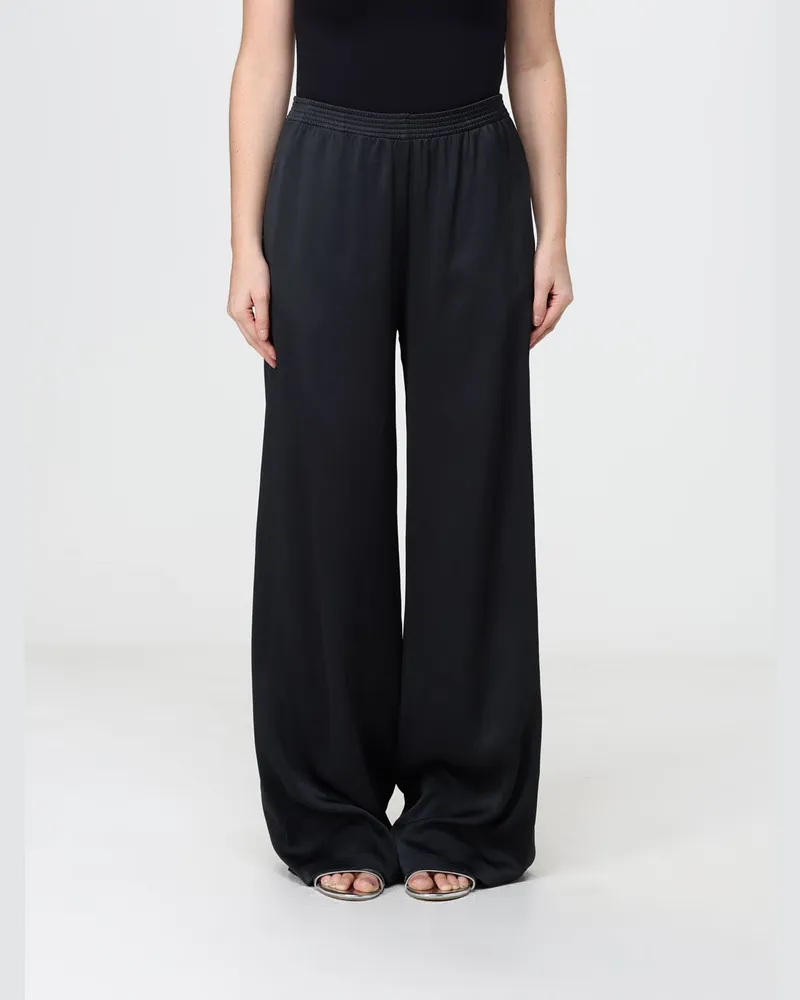 Fabiana Filippi Palazzo-Hose mit hohem Bund, weitem Bein und elastischem Bund Grau