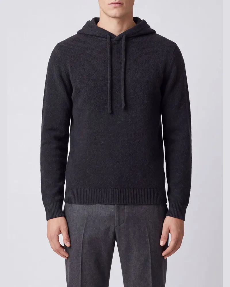 Roberto Collina Strick-Hoodie aus Merinowolle von Blau