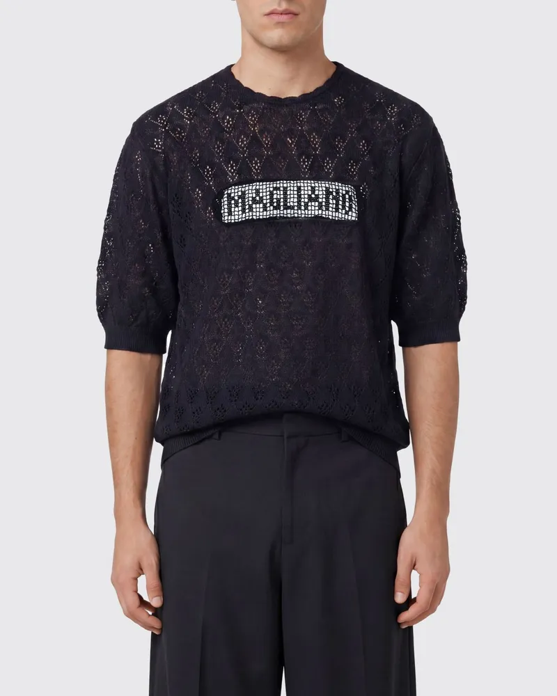 Magliano Ajour-Pullover von mit Rundhalsausschnitt aus Mohair-Mischung Schwarz