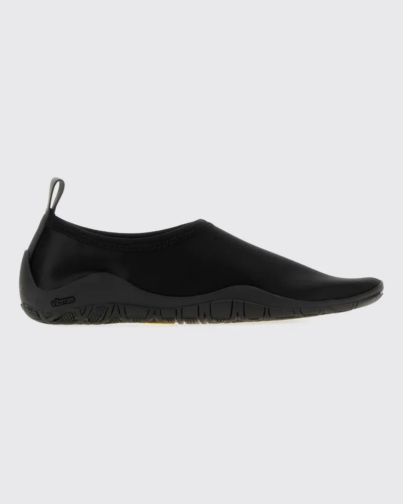 Jil Sander Satin-Slip-On-Sneaker Elbe mit kontrastierender Vibram-Sohle Schwarz