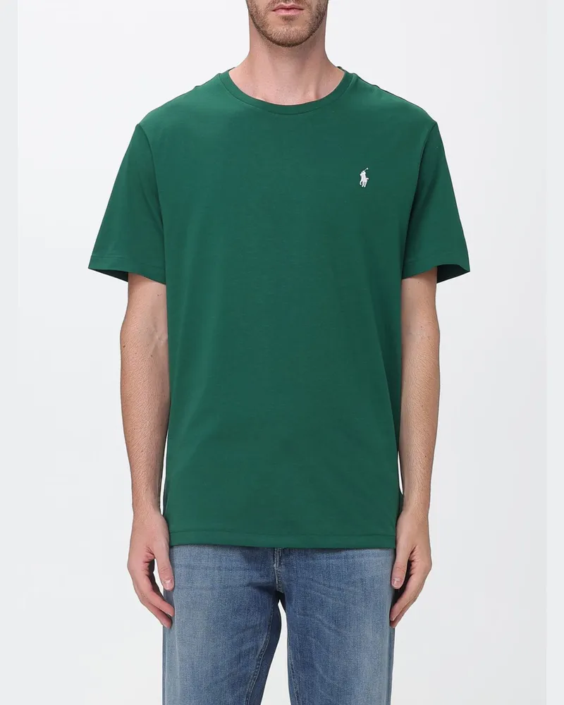 Ralph Lauren Slim Fit Baumwoll-T-Shirt mit gesticktem Logo und Rundhalsausschnitt Waldgrün