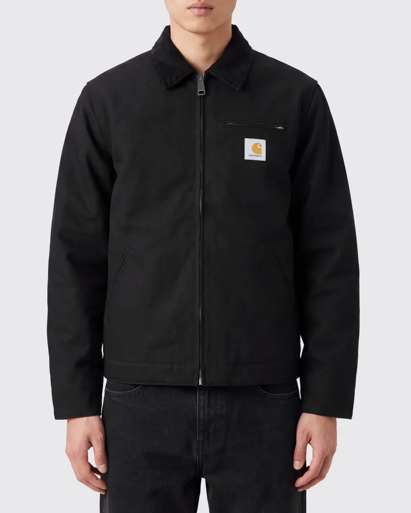 Carhartt WIP Detroit Hemdjacke aus Bio-Baumwolle mit Samtkragen Schwarz