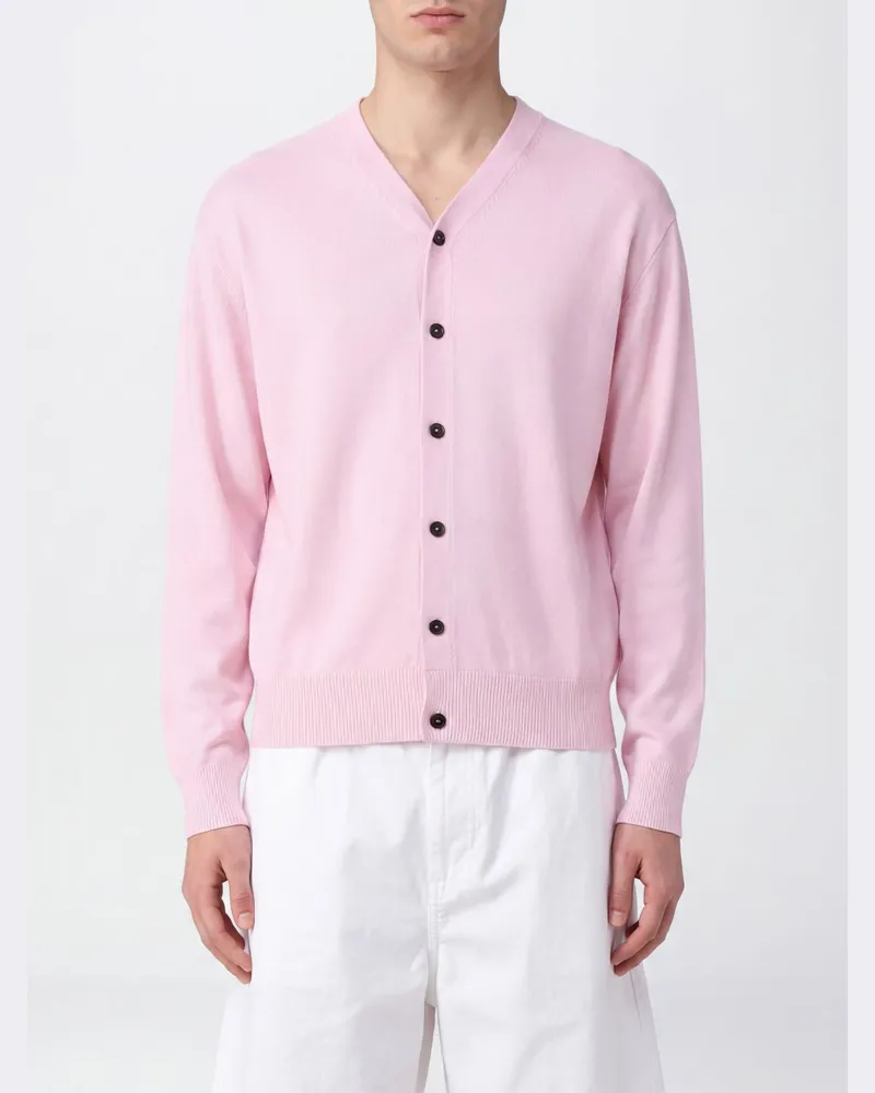 Jacquemus Slim Fit Cardigan aus Baumwolle von mit V-Ausschnitt und Rippenbündchen Pink