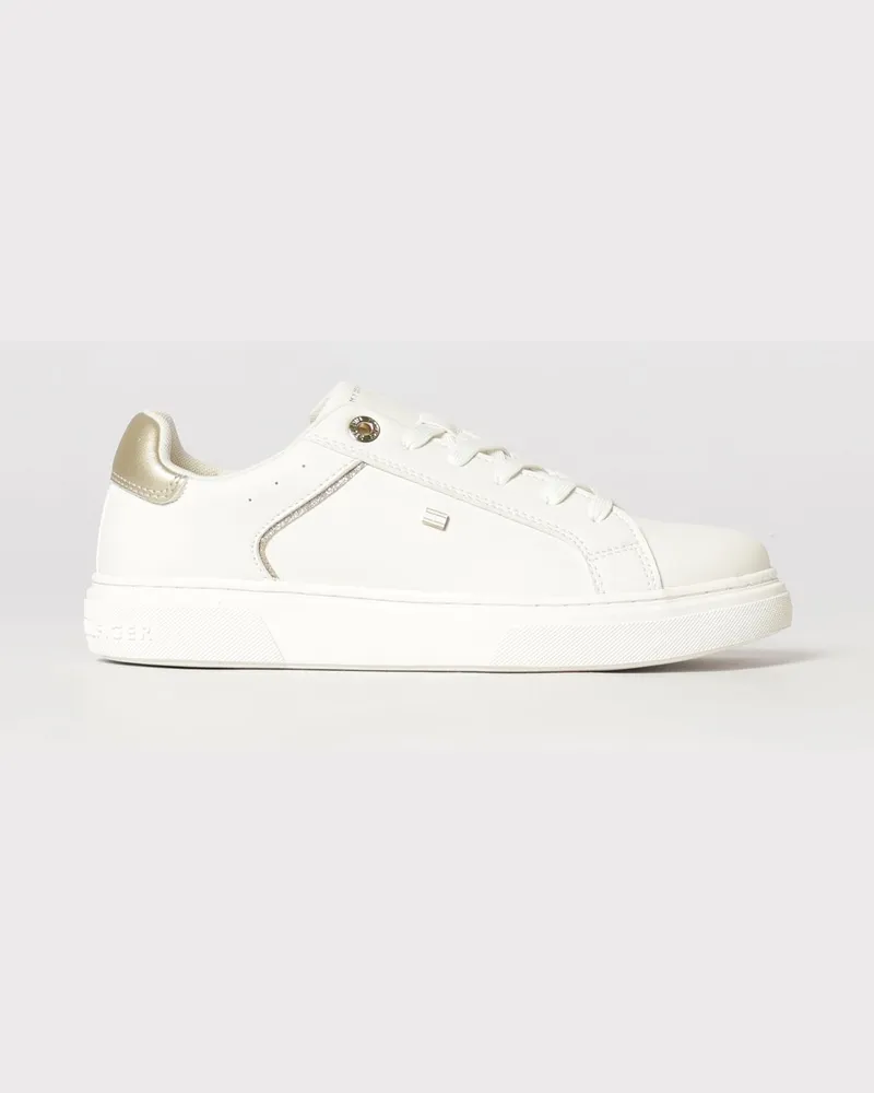 Tommy Hilfiger Zweifarbige Low-Top Sneaker aus Leder und Kunstleder für Jungen Ivory