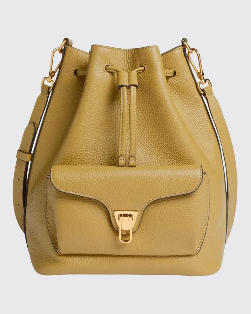 Coccinelle Beat Generation Beuteltasche aus genarbtem Leder Grün