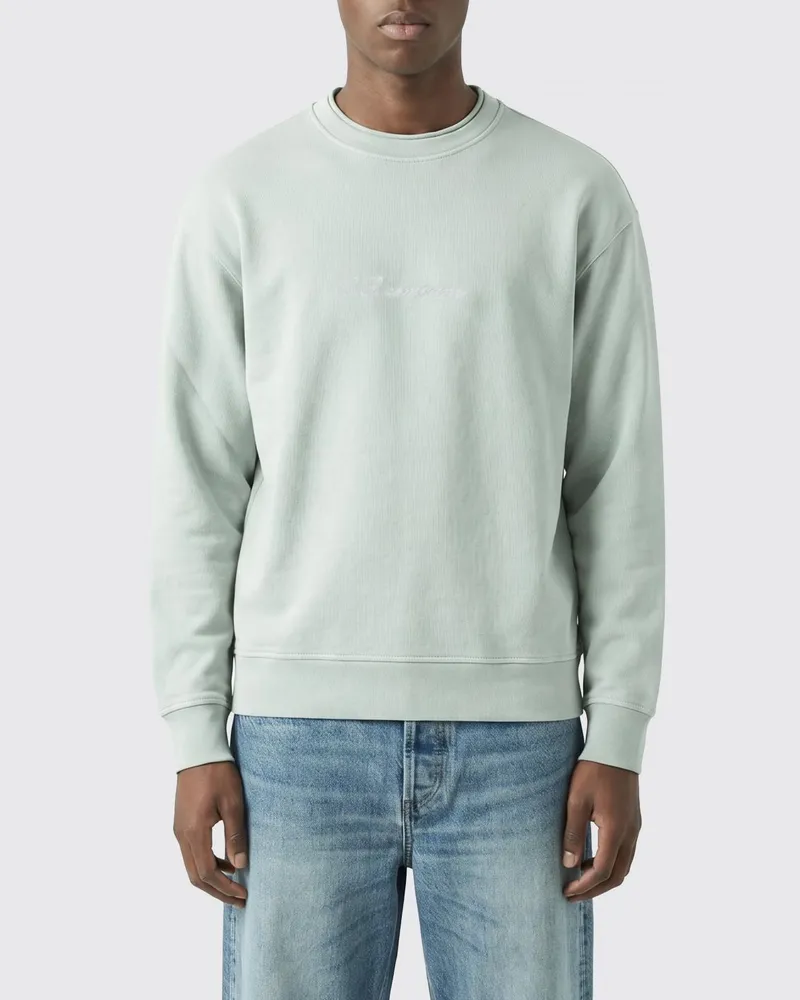 C.P. Company Rundhals-Sweatshirt aus Baumwolle mit kontrastierendem gesticktem Logo Blau