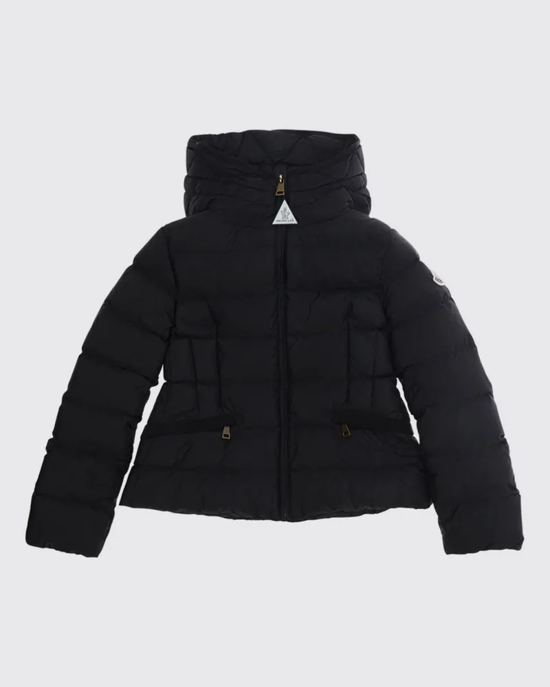 Moncler Gesteppte Avoce Nylon-Daunenjacke für Jungen mit Kapuze Schwarz