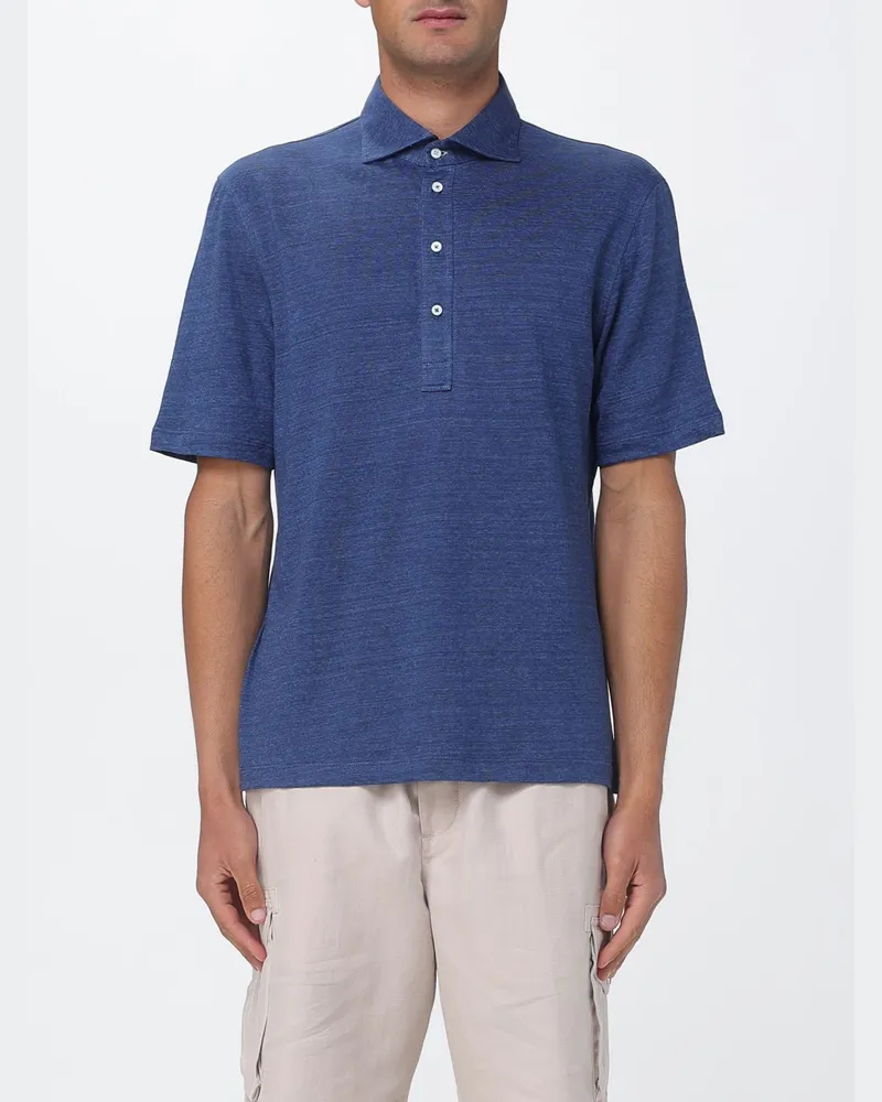 Brunello Cucinelli Polo herren Blau