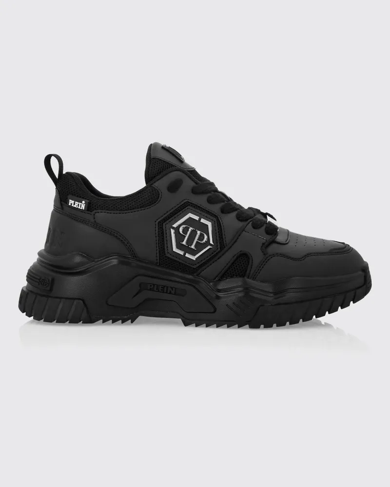 Philipp Plein Sneakers aus Leder und Mesh Schwarz