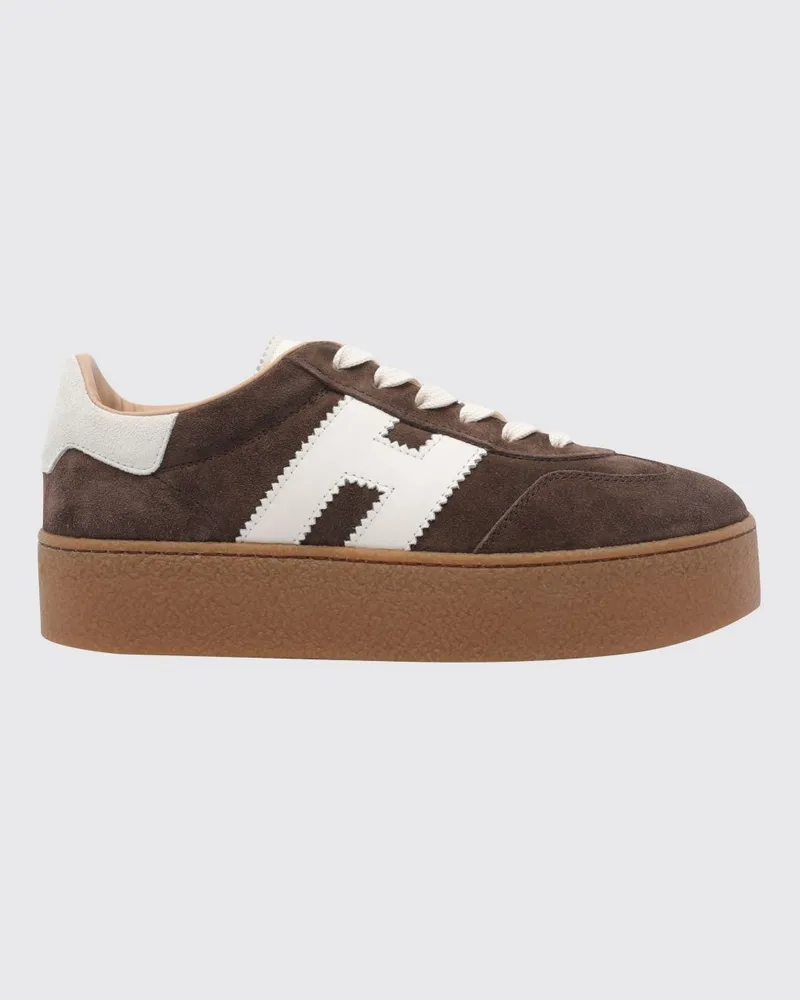 Hogan Cool H698 Plateau-Sneaker aus Veloursleder mit H-Logo Braun