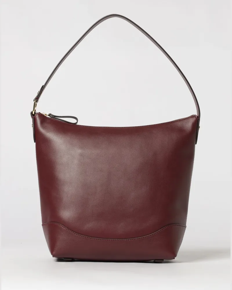 Ralph Lauren Tasha Ledertasche Burgunderrot