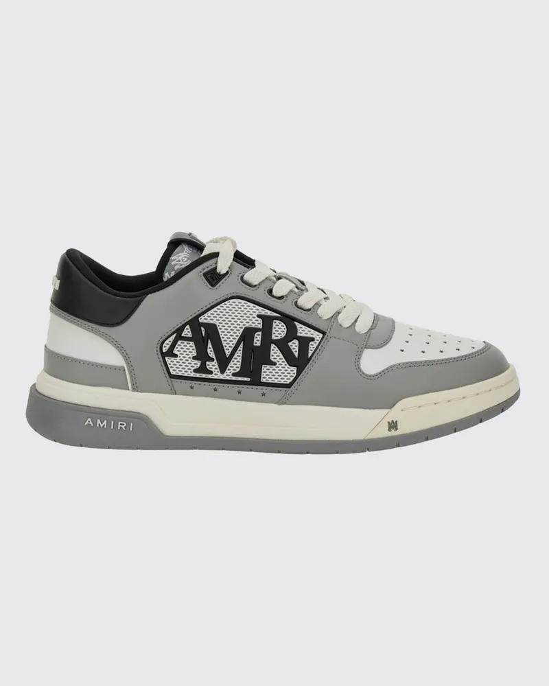 Amiri Classic Sneaker aus Glattleder mit Gummilogo und perforierter Spitze Grau