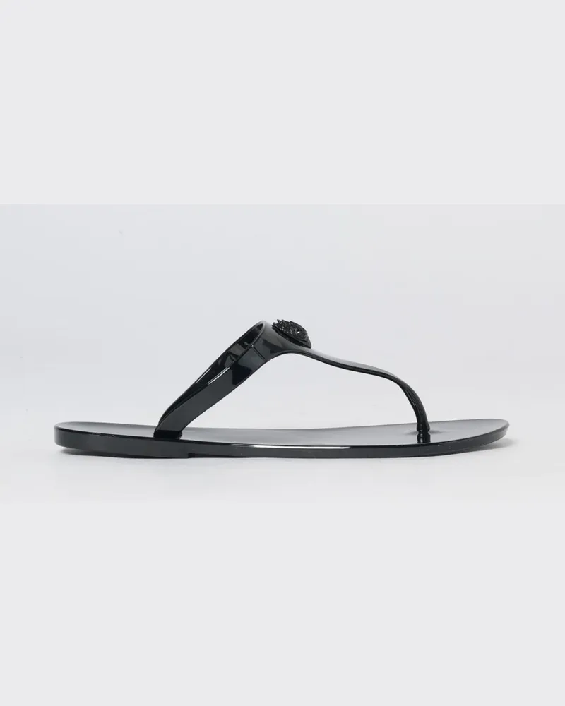 Kurt Geiger Maddison Zehentrenner-Sandalen aus PVC mit Metall-Logo Schwarz