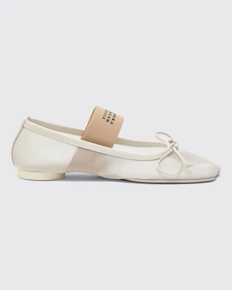 Maison Margiela Mary-Jane-Ballerinas aus Nylon mit asymmetrischer Spitze Sand