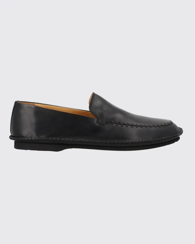 Premiata Loafer aus Glattleder mit erhabener Mokassinnaht und Gummisohle Schwarz