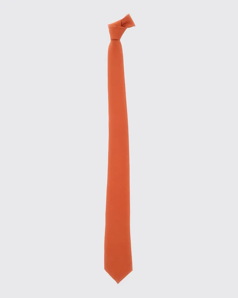 Saint Laurent Klassische Krawatte von aus reiner Seide mit Logo-Schlaufe Orange
