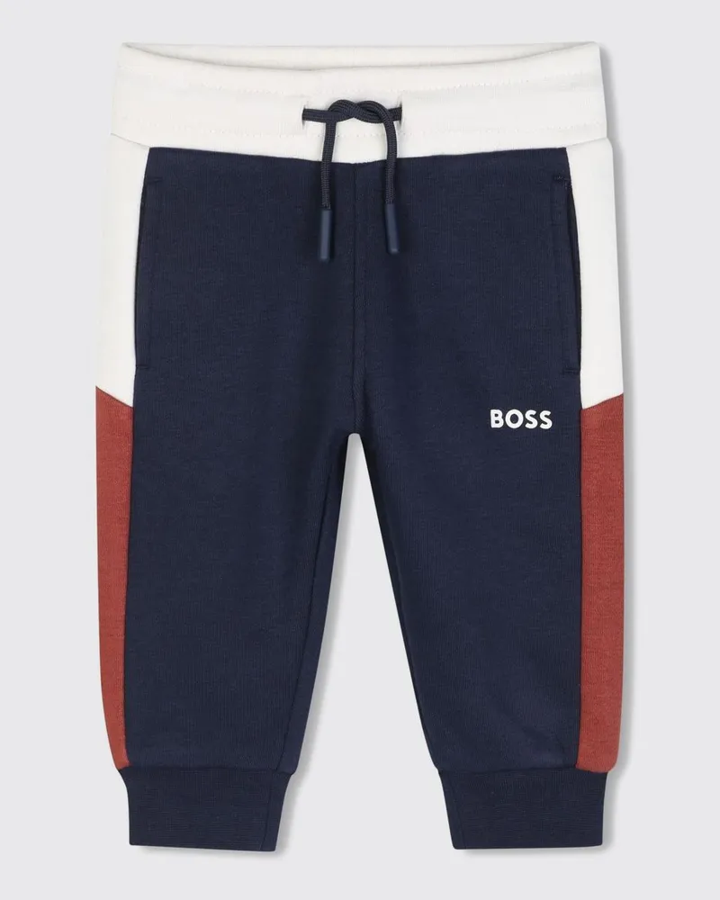 HUGO BOSS Jungen-Jogginghose aus Jersey von mit abstraktem Muster und Kordelzug Marine