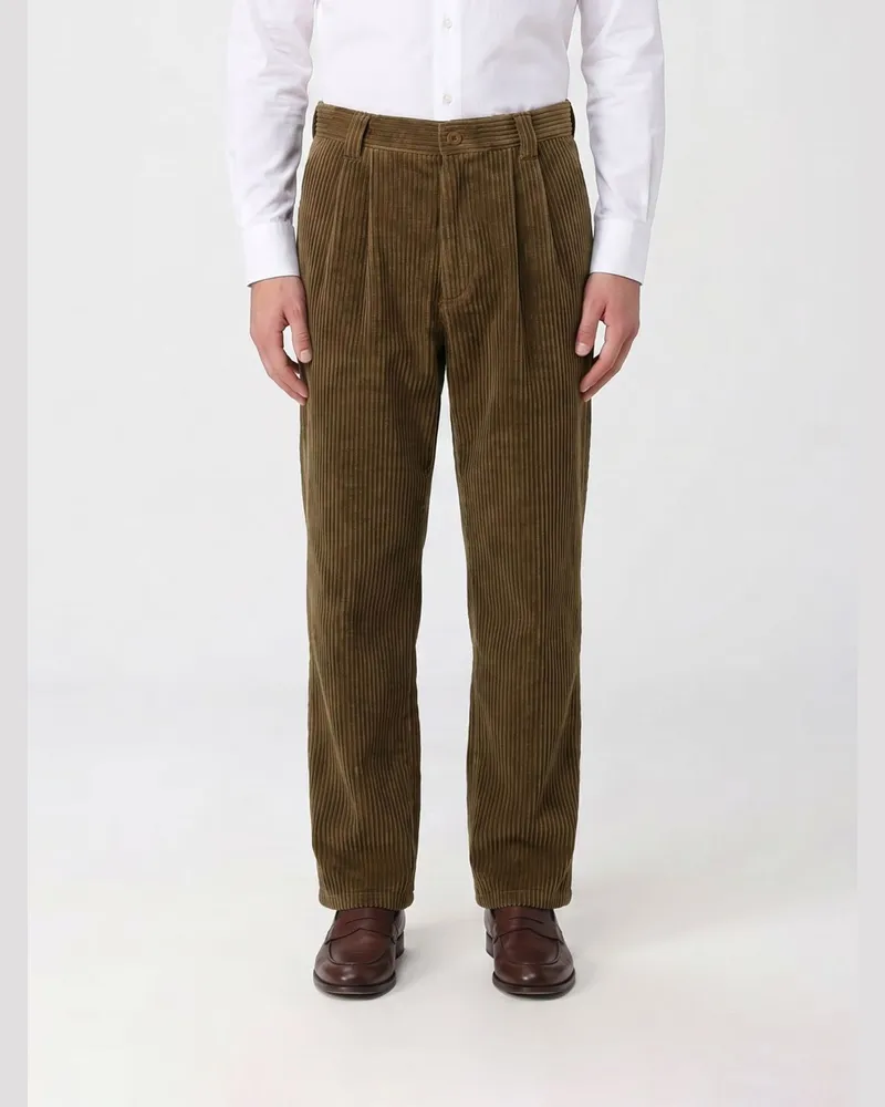 A.P.C. Ricky Hose mit weitem Bein aus Baumwolle mit Bundfalten und mittlerer Taille Beige