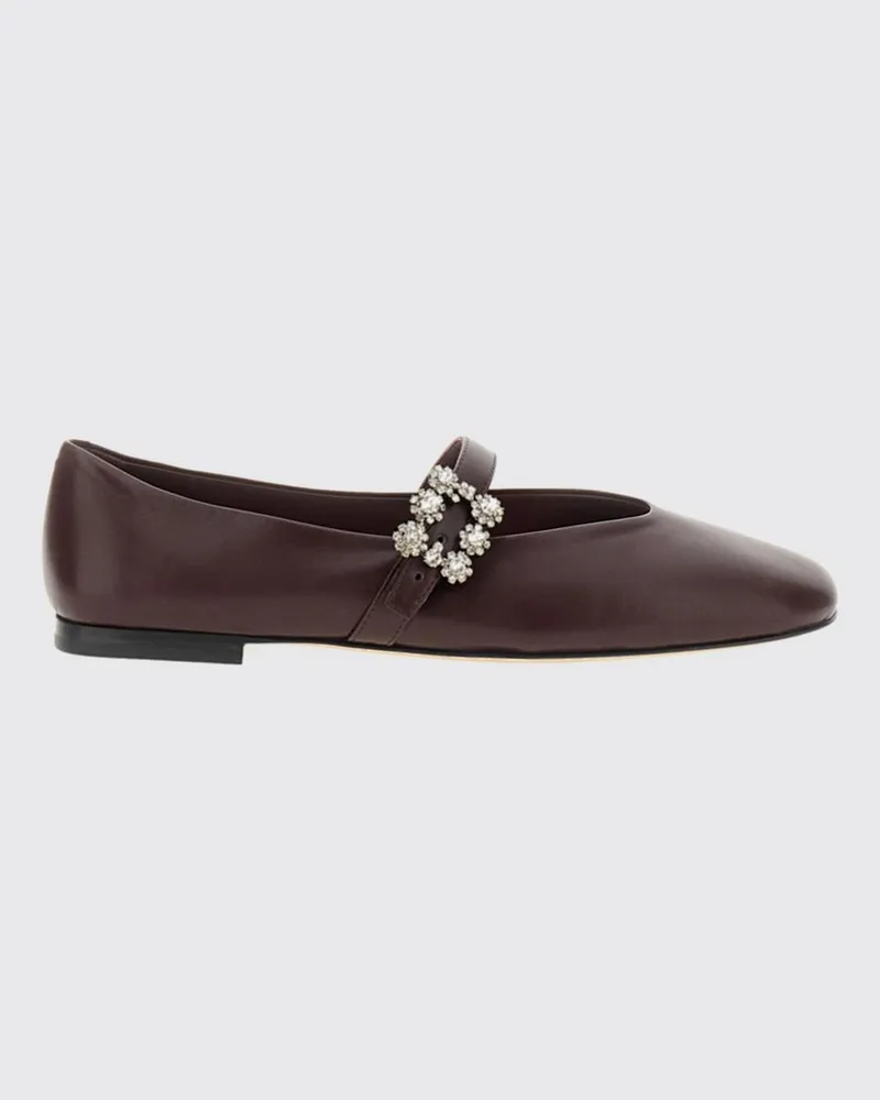 Roger Vivier Efflorescence Mary-Jane-Ballerinas von aus Leder mit Schmuckschnalle Rot