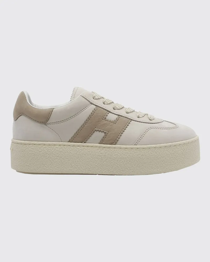 Hogan Cool Nubuk-Sneaker von mit kontrastierendem H und Plateausohle Beige