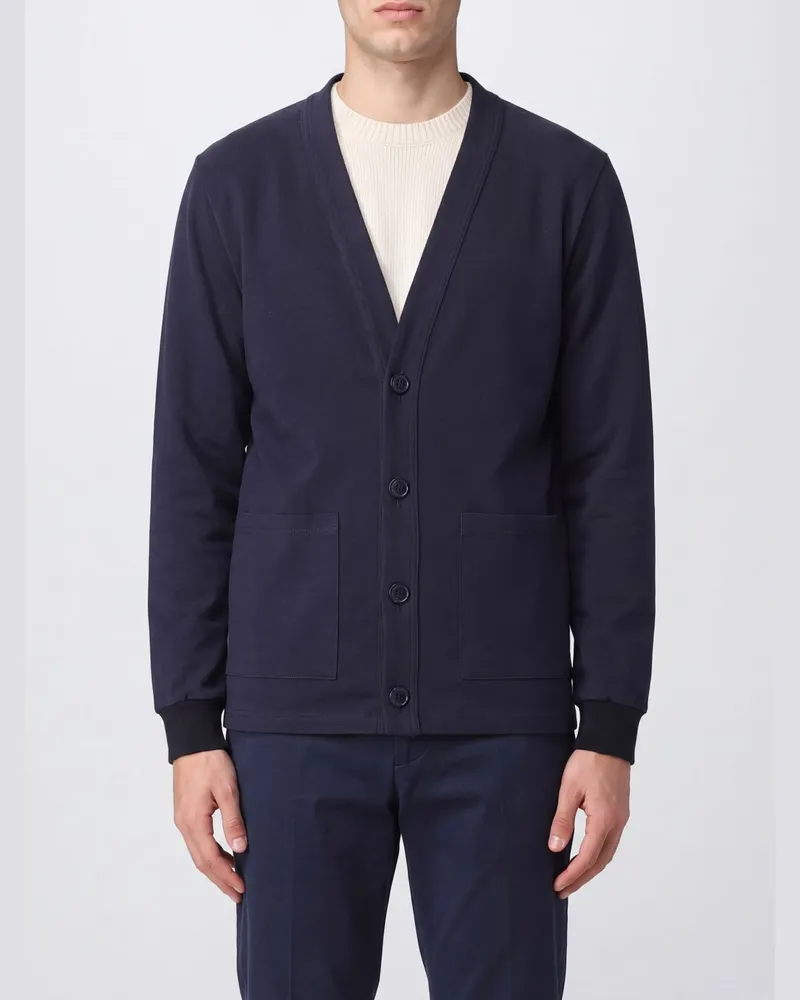 Herno Polyester-Cardigan mit V-Ausschnitt und aufgesetzten Taschen Schwarz