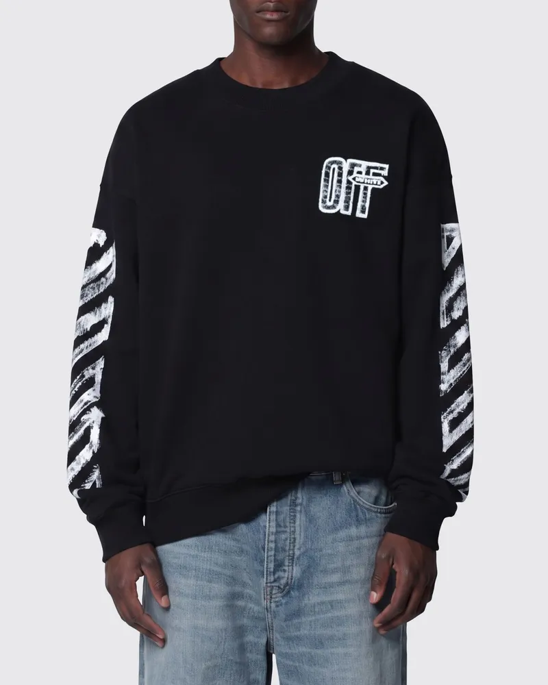 OFF-WHITE Oversized-Sweatshirt aus Baumwolle mit Arrow- und Diag-Print Schwarz