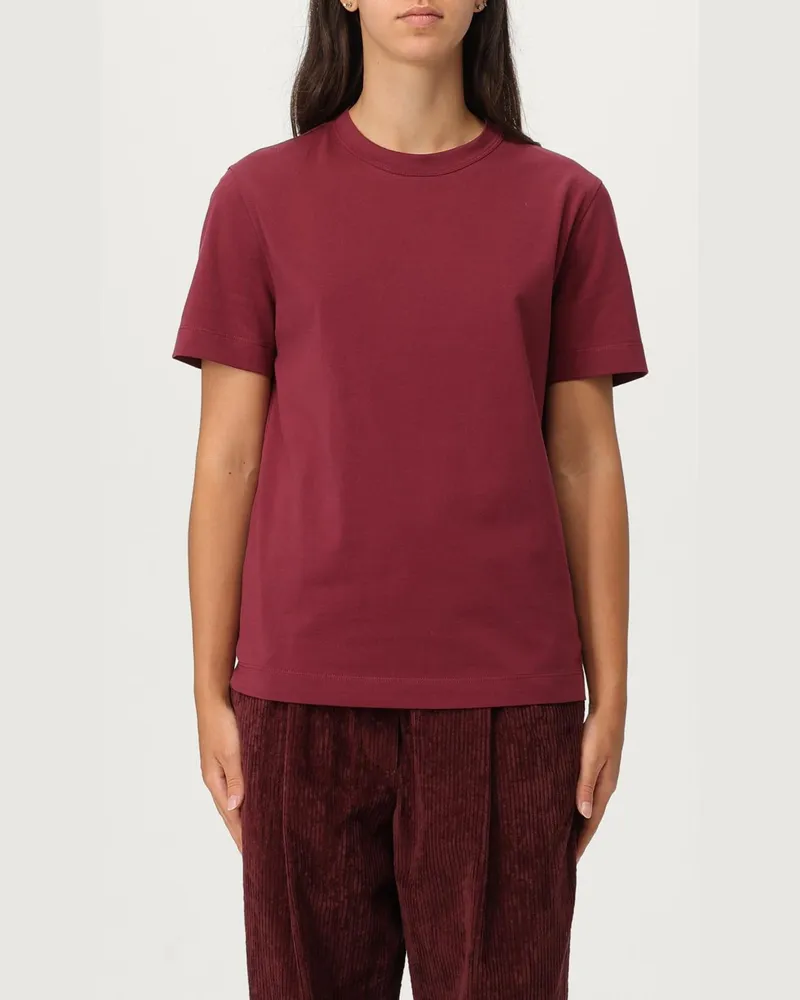 Brunello Cucinelli T-shirt damen Weinrot