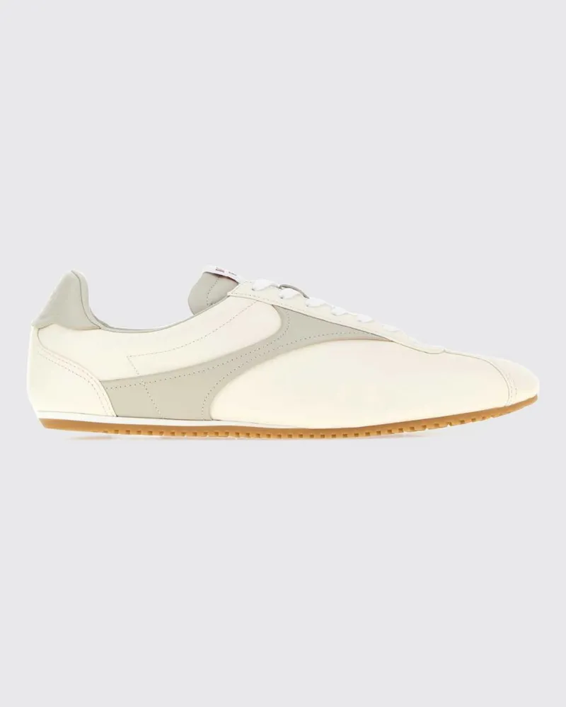 Bottega Veneta Low-Top-Sneaker Shot aus zweifarbigem Kalbsleder mit runder Kappe Weiß