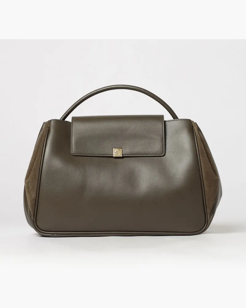 Coccinelle Handtasche Pansy aus Leder und Veloursleder mit abnehmbarem Schulterriemen Mud