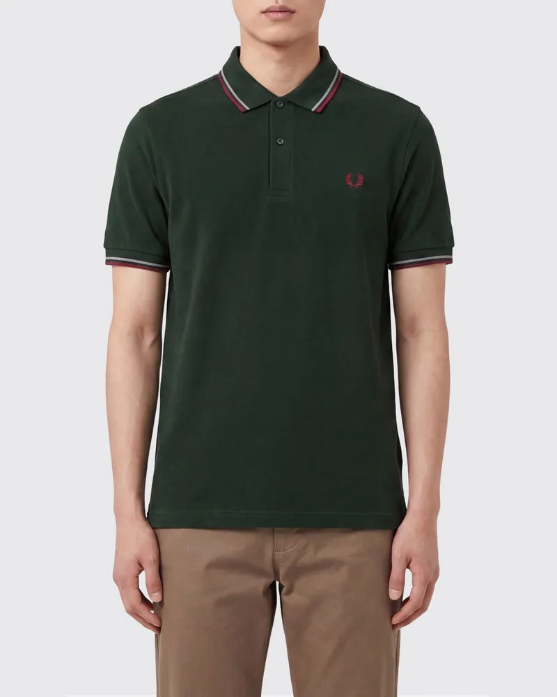 Fred Perry Baumwoll-Polohemd mit Logo Flaschengrün