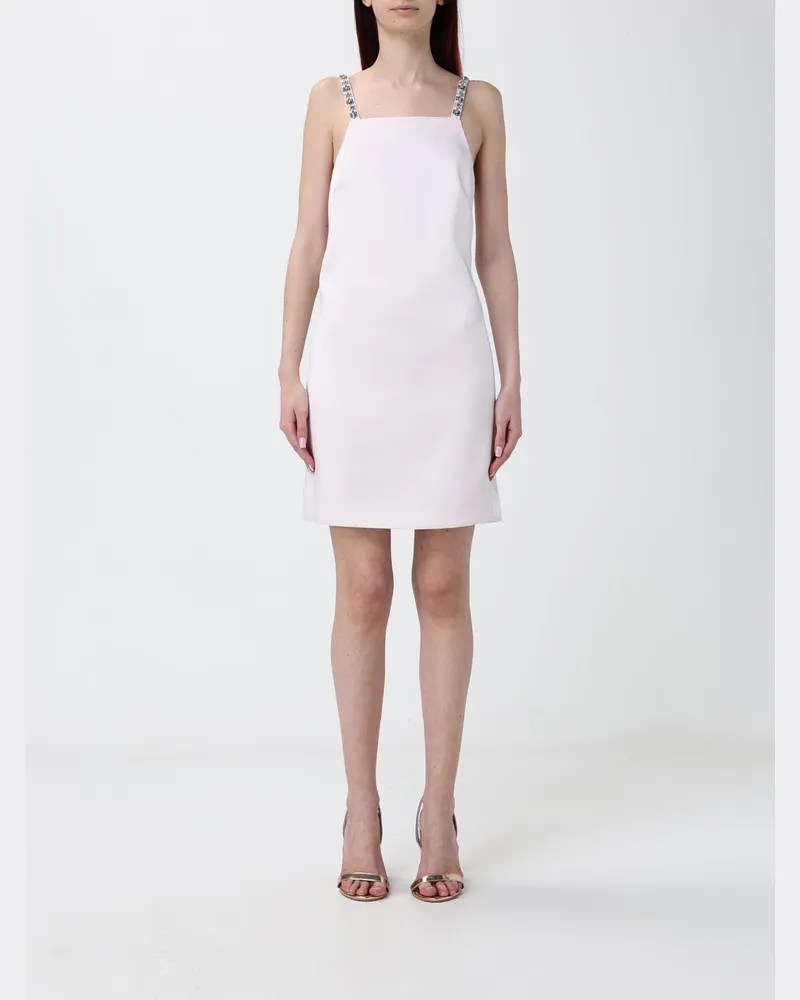 Twin-Set Mini-Kleid aus Crêpe mit Strasssteinen Pink