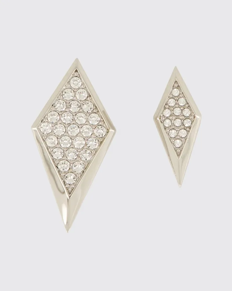 Versace rautenförmige Ohrstecker mit Anhänger und Strass Silber