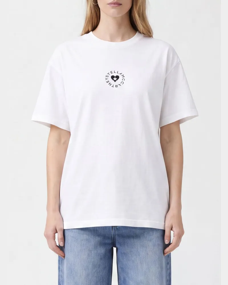Stella McCartney Baumwoll-T-Shirts mit Logo Weiß