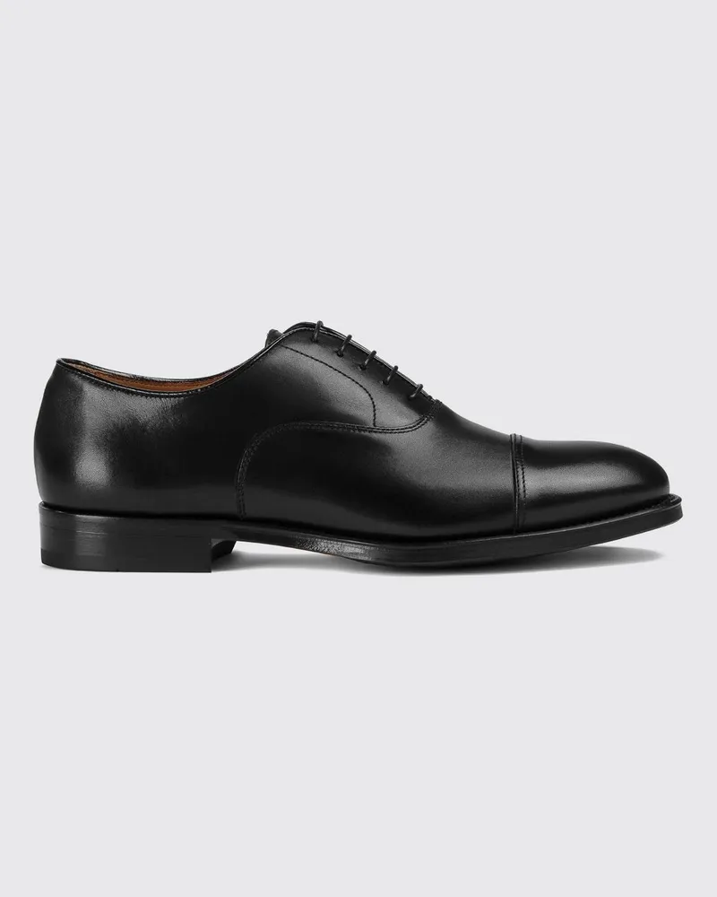 Doucal´s Oxford-Schuhe aus glattem Kalbsleder mit Leder- und Gummisohle Schwarz
