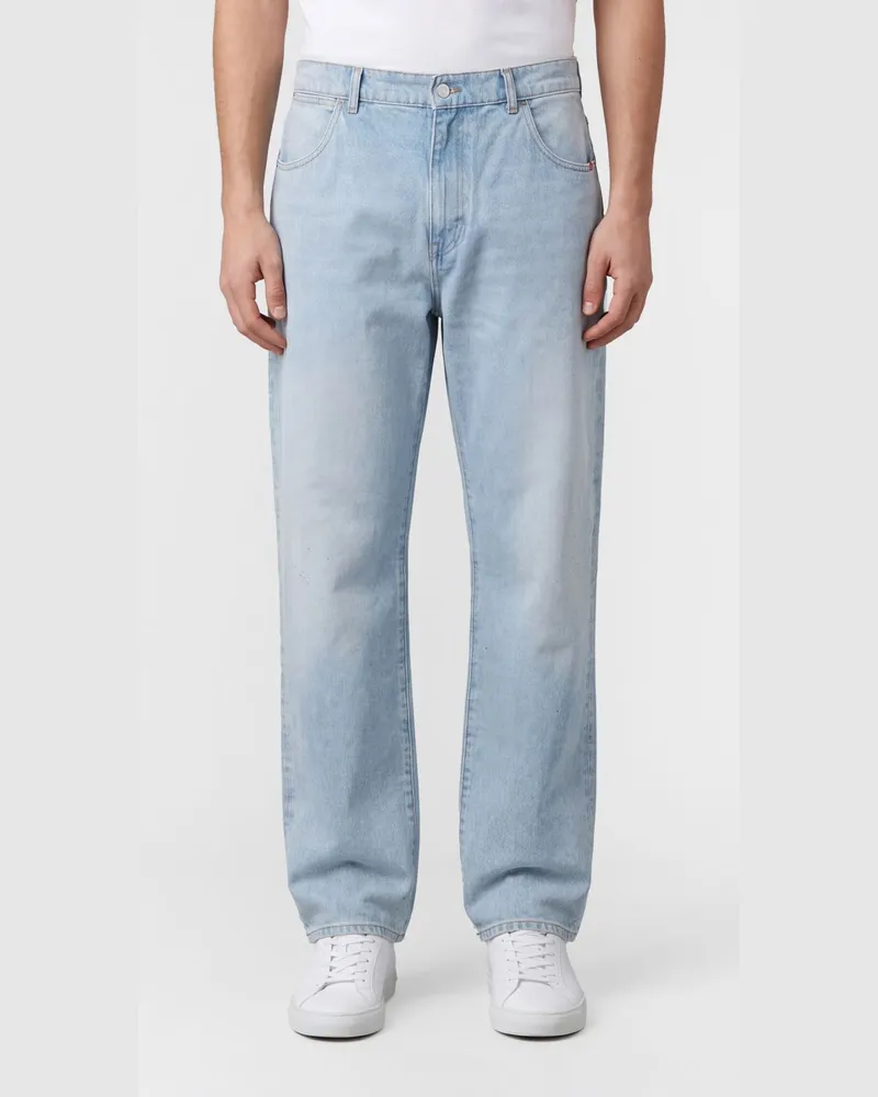 Amish James Straight Jeans aus Baumwolldenim Blau