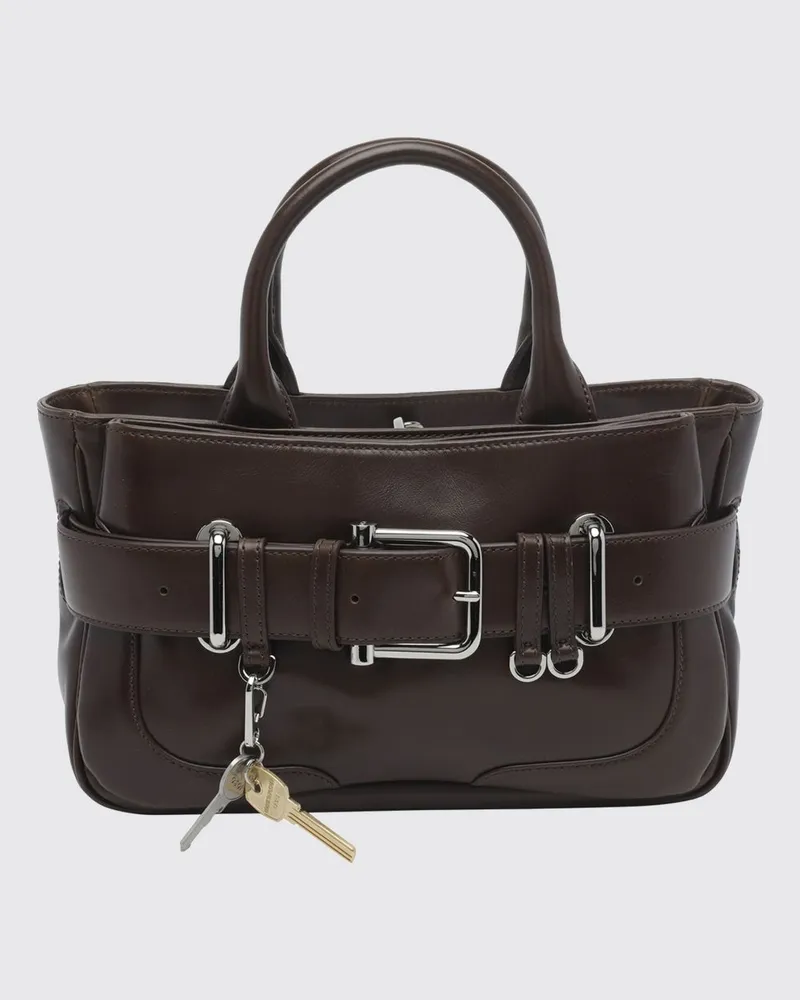 OSOI Brocle Handtasche aus Glattleder mit Schnallendetail und abnehmbarem Riemen Braun