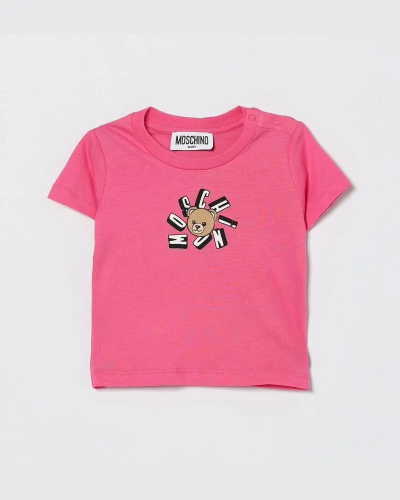 Moschino Baumwoll T-Shirt mit Teddy-Logo Azalea
