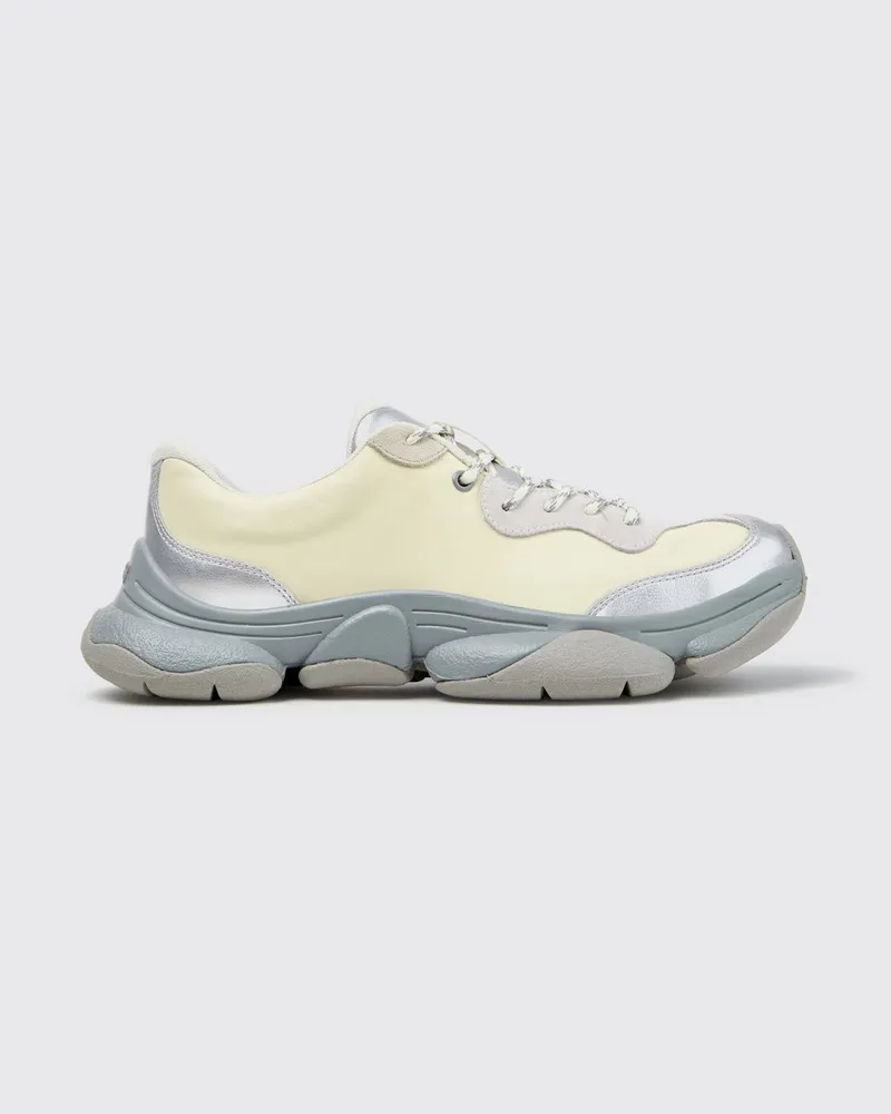 Camper Runner Twins Sneaker aus Kalbsleder mit abstraktem zweifarbigem Muster Bunt
